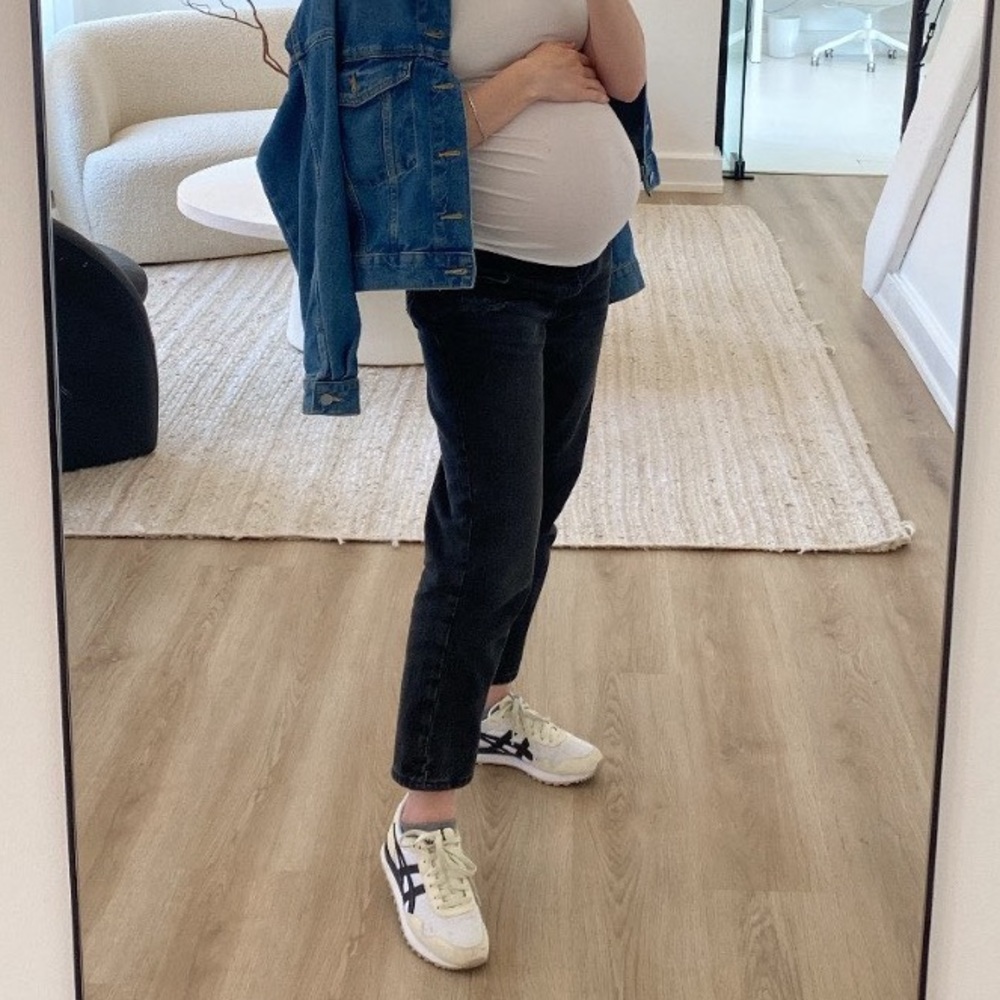 slouchy straight front low panel maternity jeans